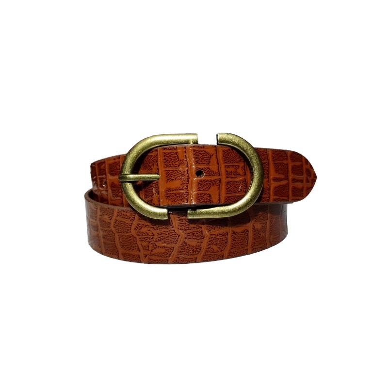 Two Tone Tan Croco Belt