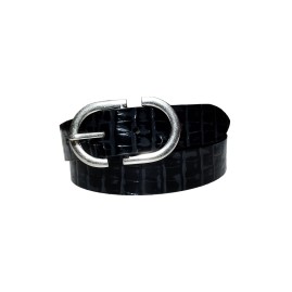 Two Tone Black Croco Belt